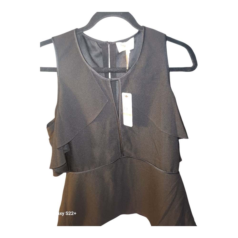Laundry By Shelli Segal Elegant Black Cold Shoulder Top - Picture 4 of 14